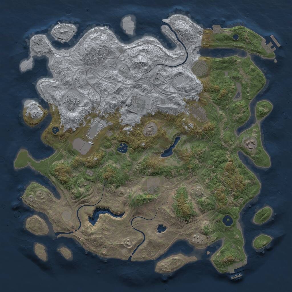 Rust Map: Procedural Map, Size: 4250, Seed: 48624039, 15 Monuments