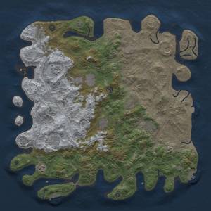 Thumbnail Rust Map: Procedural Map, Size: 4500, Seed: 1366583417, 19 Monuments