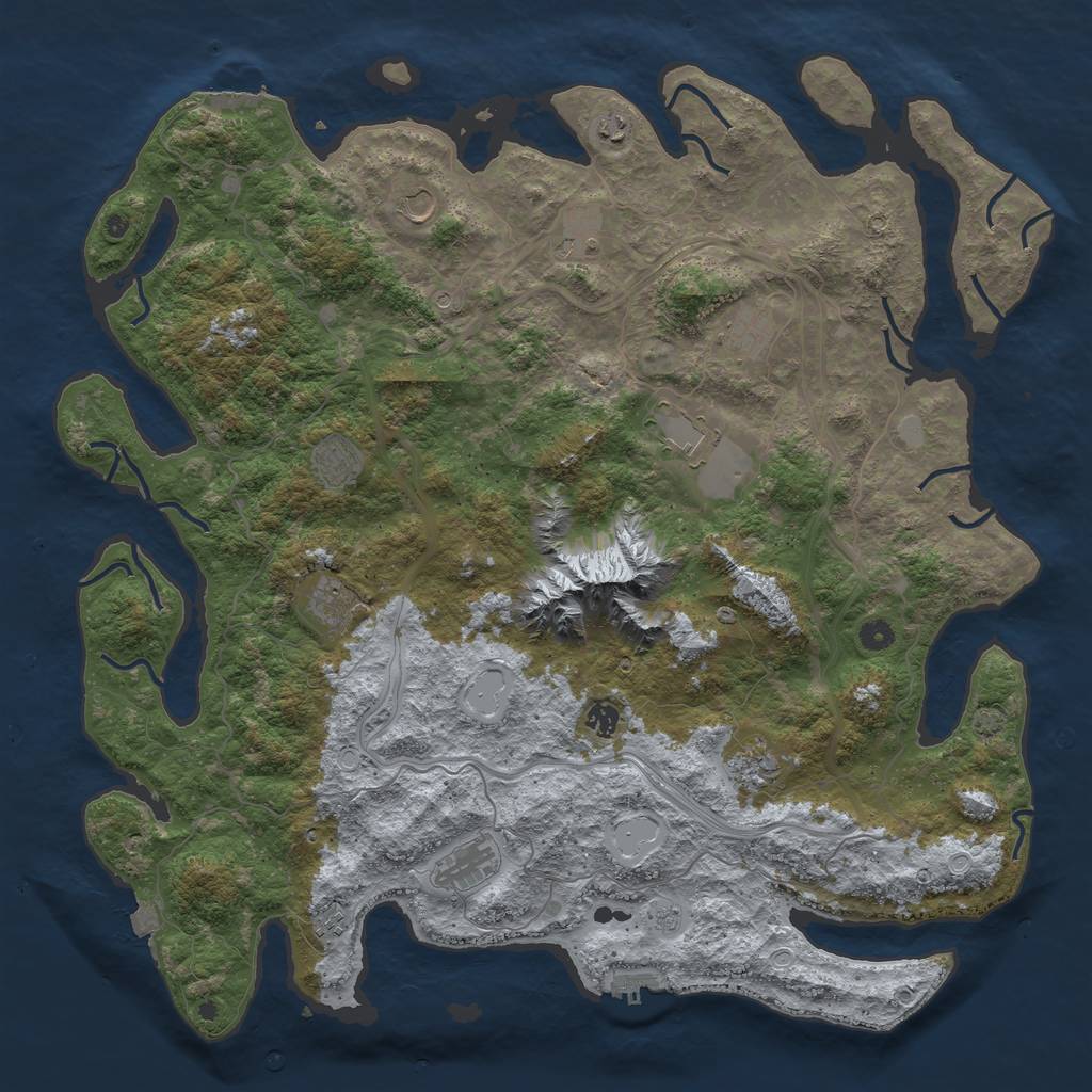 Rust Map: Procedural Map, Size: 5000, Seed: 55635322, 19 Monuments