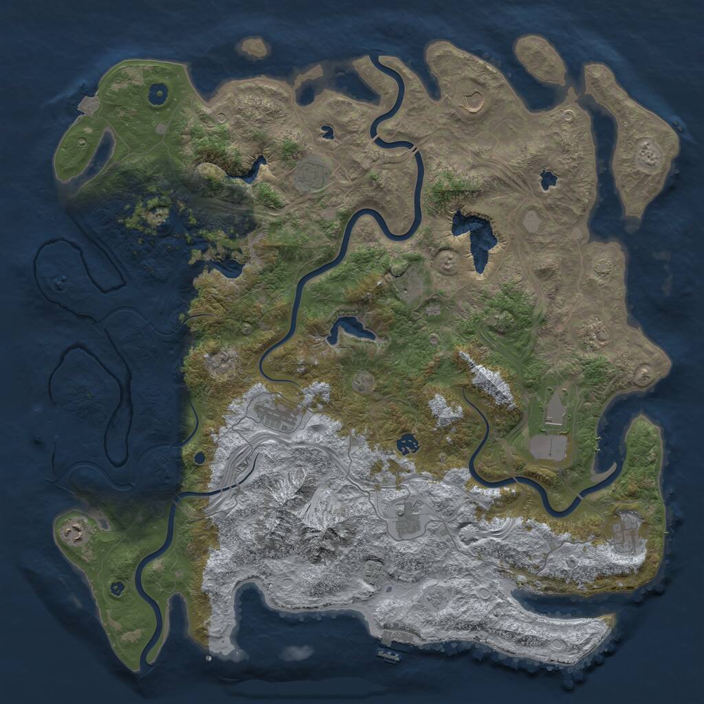 Rust Map: Procedural Map, Size: 5000, Seed: 55635322, 17 Monuments
