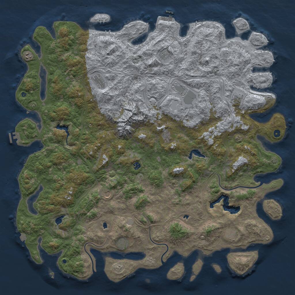 Rust Map: Procedural Map, Size: 6000, Seed: 507955778, 17 Monuments