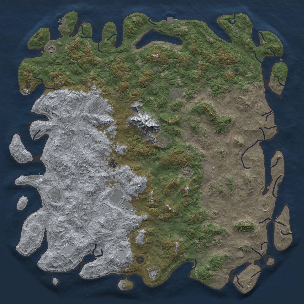 Rust Map: Procedural Map, Size: 6000, Seed: 11991, 19 Monuments