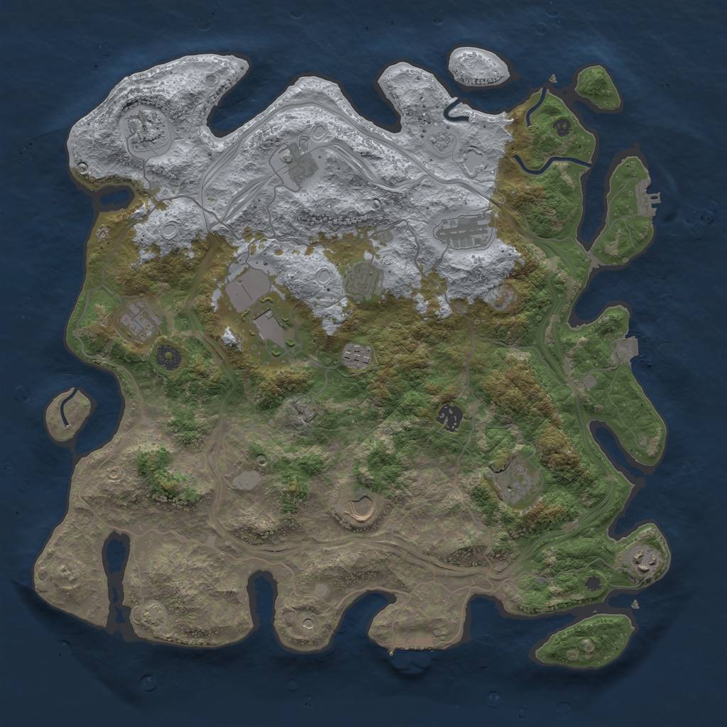 Rust Map: Procedural Map, Size: 4250, Seed: 1676472461, 19 Monuments