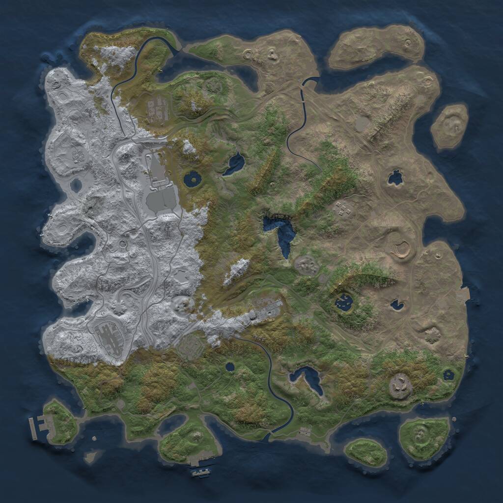Rust Map: Procedural Map, Size: 4500, Seed: 445517206, 15 Monuments