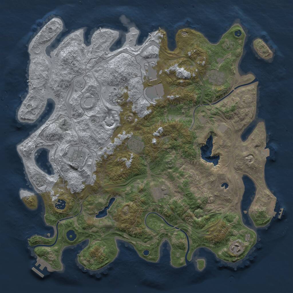 Rust Map: Procedural Map, Size: 4250, Seed: 1442899754, 15 Monuments