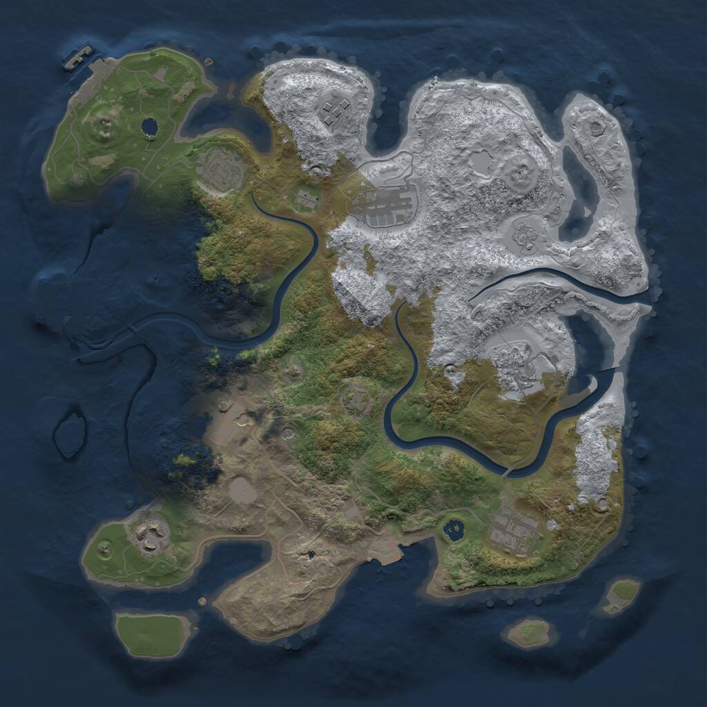 Rust Map: Procedural Map, Size: 3400, Seed: 269037449, 13 Monuments
