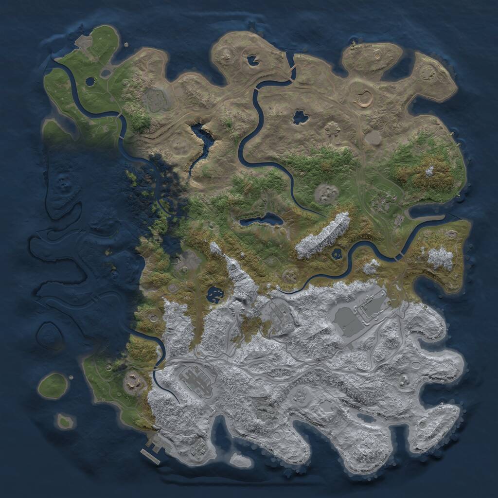Rust Map: Procedural Map, Size: 4500, Seed: 29522944, 15 Monuments
