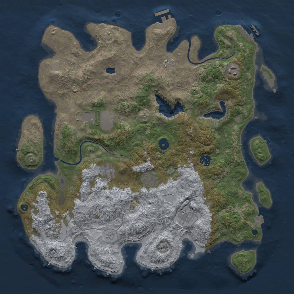 Rust Map: Procedural Map, Size: 4000, Seed: 1655342747, 14 Monuments