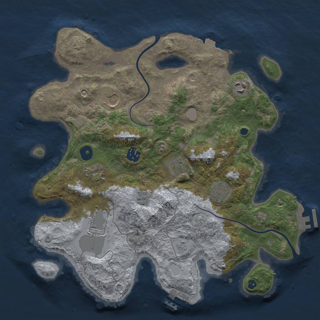Rust Map: Procedural Map, Size: 3520, Seed: 20221208, 14 Monuments