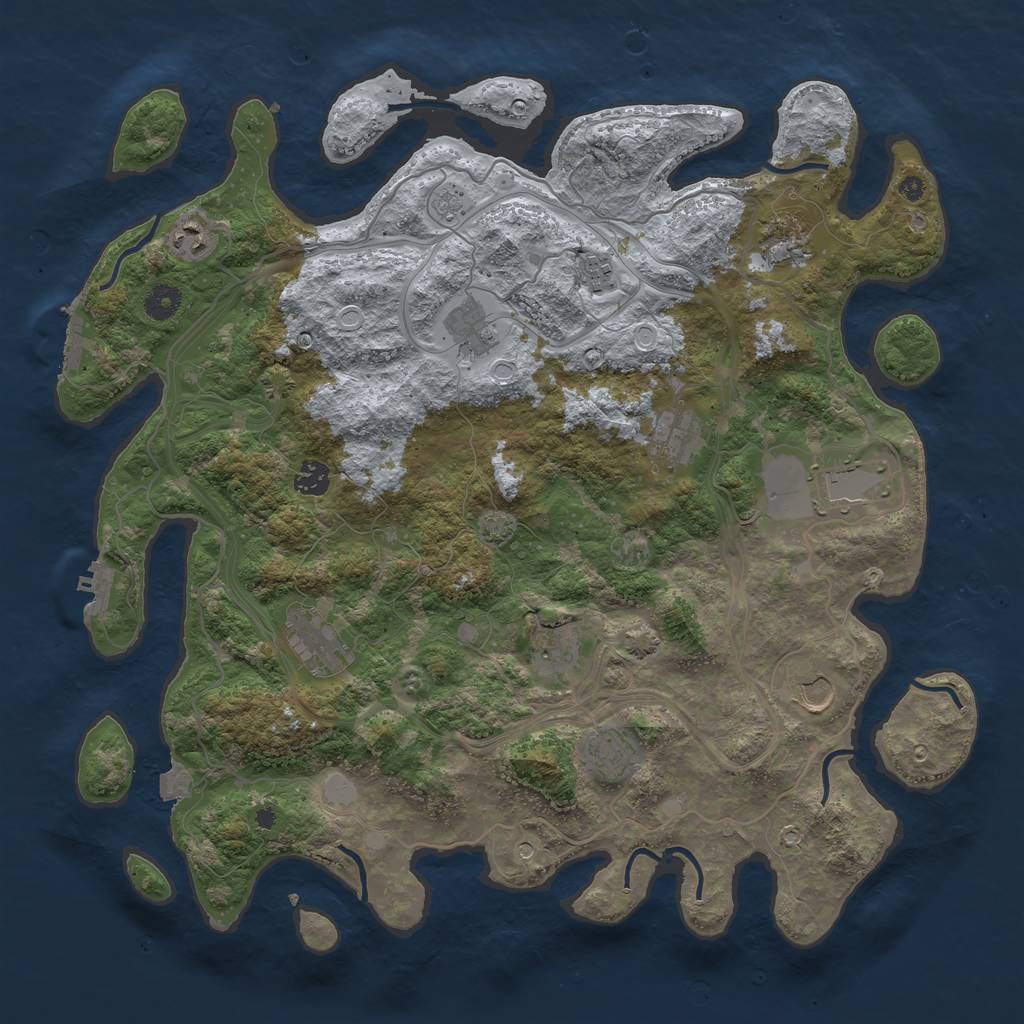 Rust Map: Procedural Map, Size: 4250, Seed: 1346607897, 19 Monuments