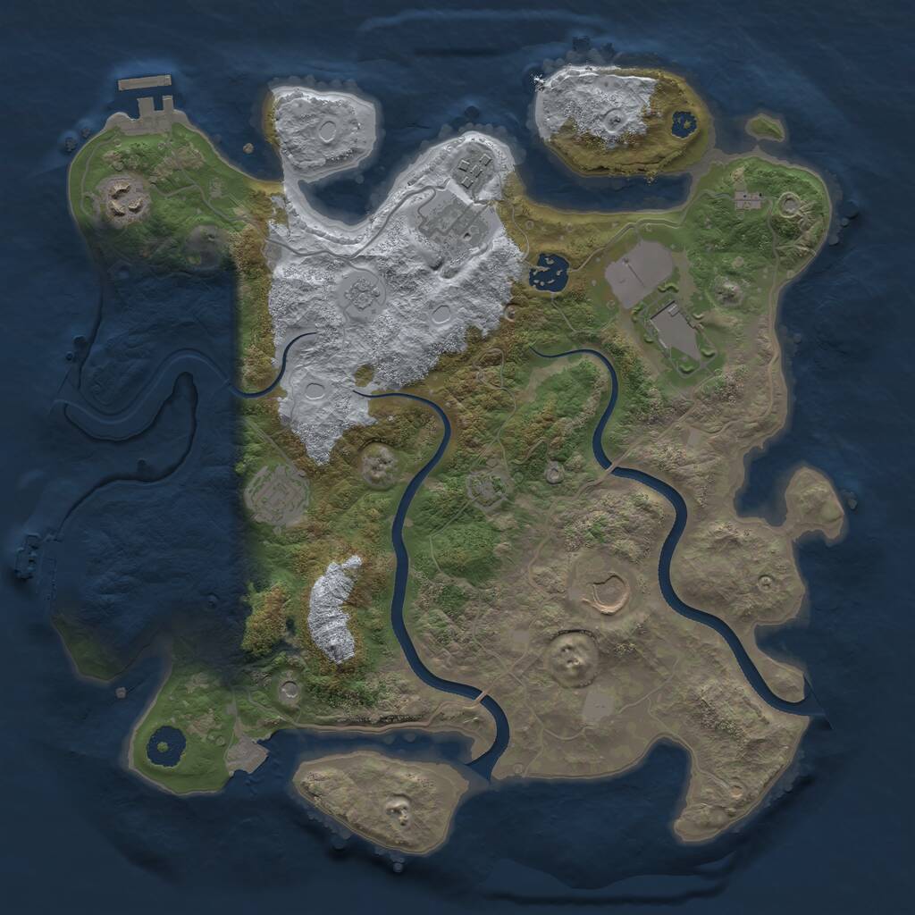Rust Map: Procedural Map, Size: 3500, Seed: 821848722, 13 Monuments
