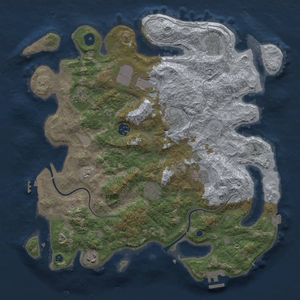 Rust Map: Procedural Map, Size: 3900, Seed: 12698158, 14 Monuments