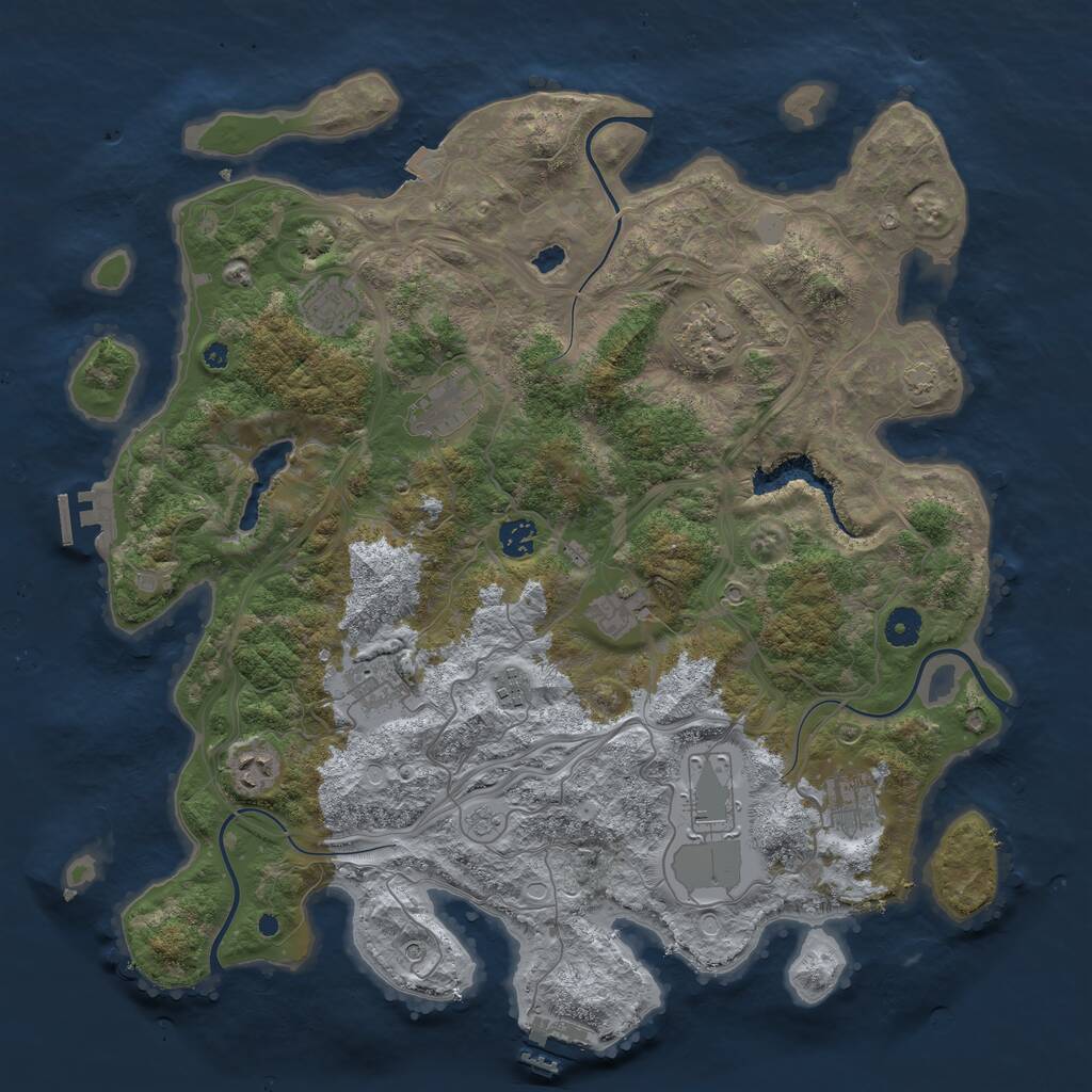 Rust Map: Procedural Map, Size: 4250, Seed: 969696, 16 Monuments