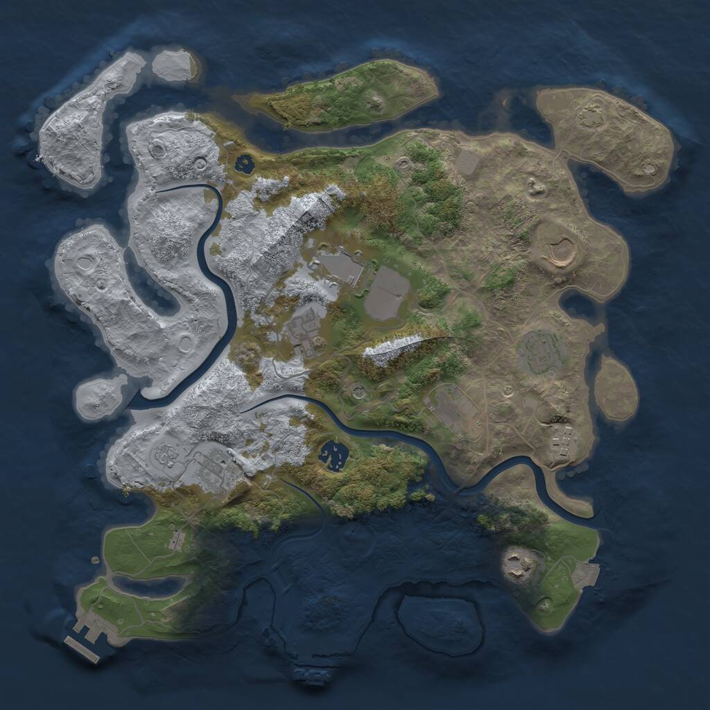 Rust Map: Procedural Map, Size: 3650, Seed: 67340278, 15 Monuments