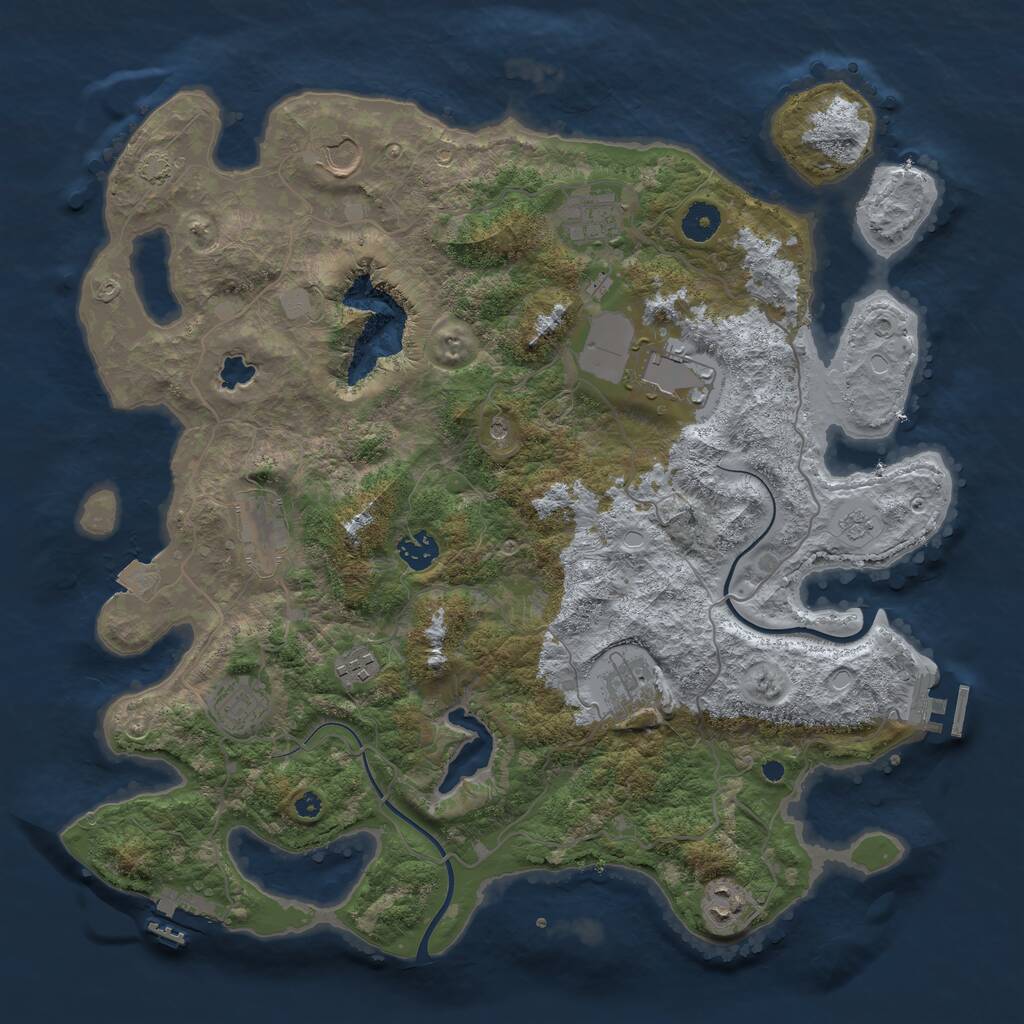 Rust Map: Procedural Map, Size: 4000, Seed: 990249, 15 Monuments