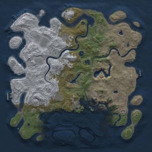 Thumbnail Rust Map: Procedural Map, Size: 4500, Seed: 1349215324, 15 Monuments