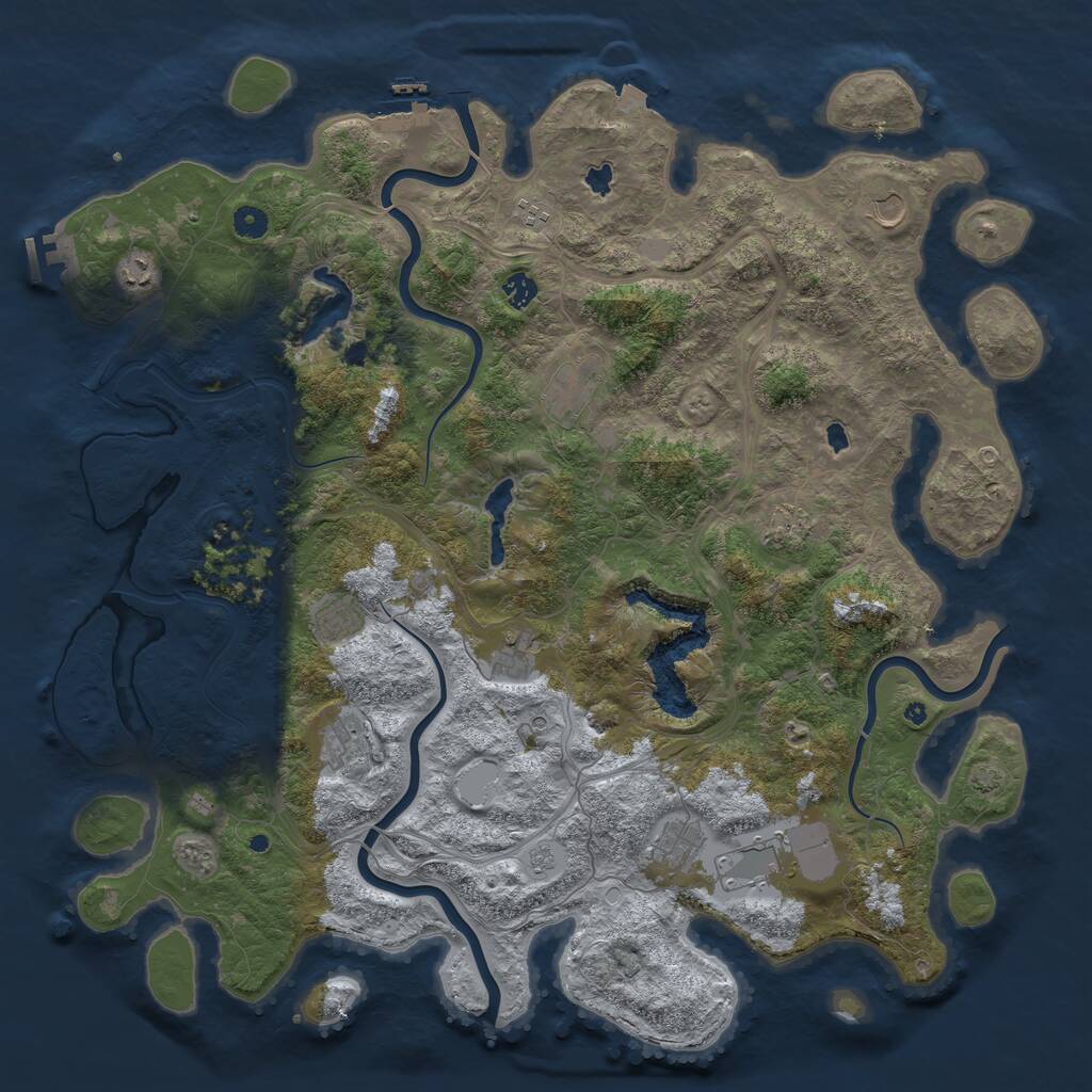 Rust Map: Procedural Map, Size: 4850, Seed: 8675309, 17 Monuments