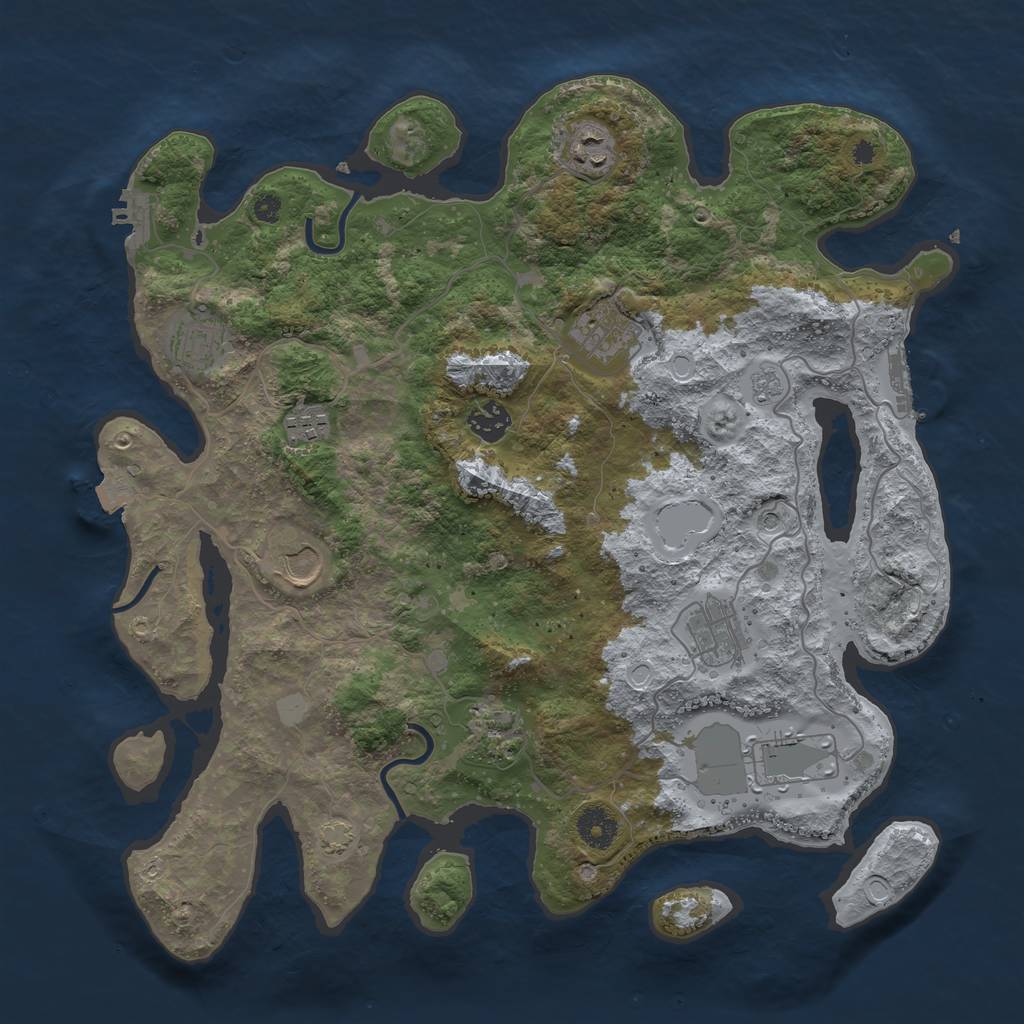 Rust Map: Procedural Map, Size: 3800, Seed: 25678, 17 Monuments