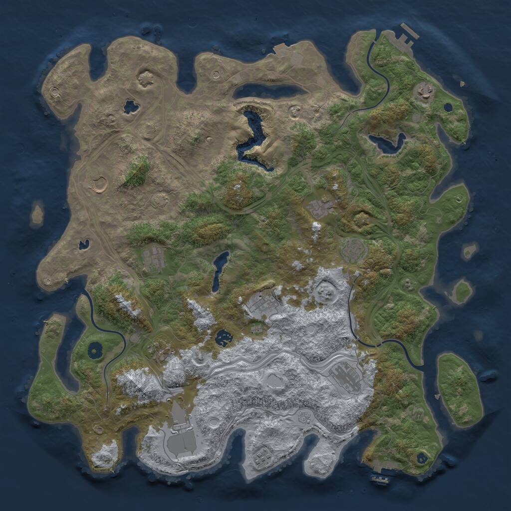 Rust Map: Procedural Map, Size: 4700, Seed: 568455, 17 Monuments