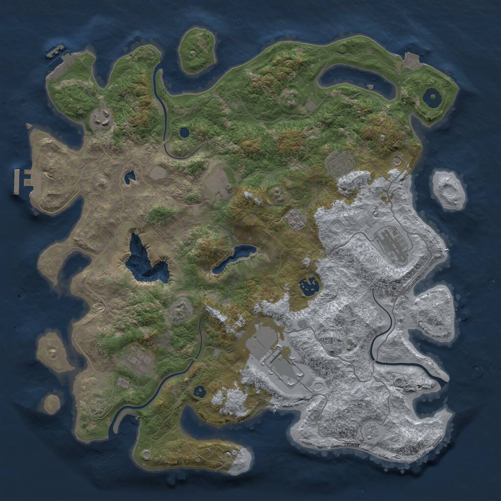 Rust Map: Procedural Map, Size: 4003, Seed: 13825554, 14 Monuments