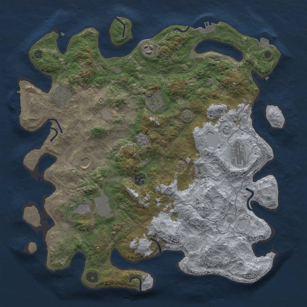 Rust Map: Procedural Map, Size: 4003, Seed: 13825554, 15 Monuments