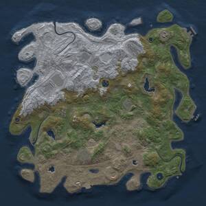 Thumbnail Rust Map: Procedural Map, Size: 4500, Seed: 21636110, 16 Monuments