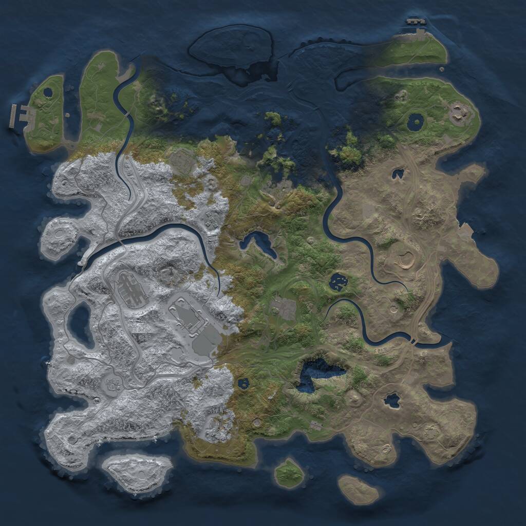 Rust Map: Procedural Map, Size: 4500, Seed: 1681156160, 16 Monuments