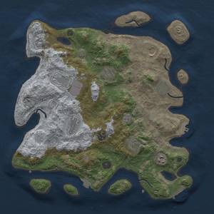 Thumbnail Rust Map: Procedural Map, Size: 3700, Seed: 841275684, 18 Monuments