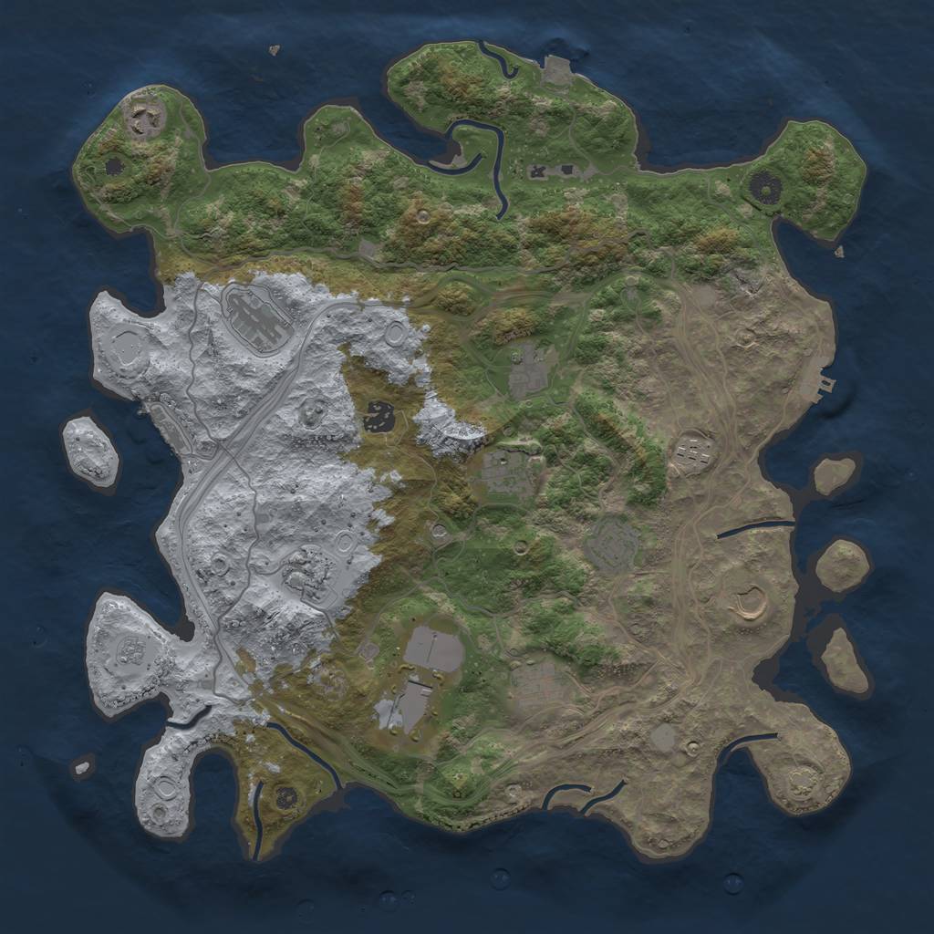 Rust Map: Procedural Map, Size: 4250, Seed: 998449968, 19 Monuments