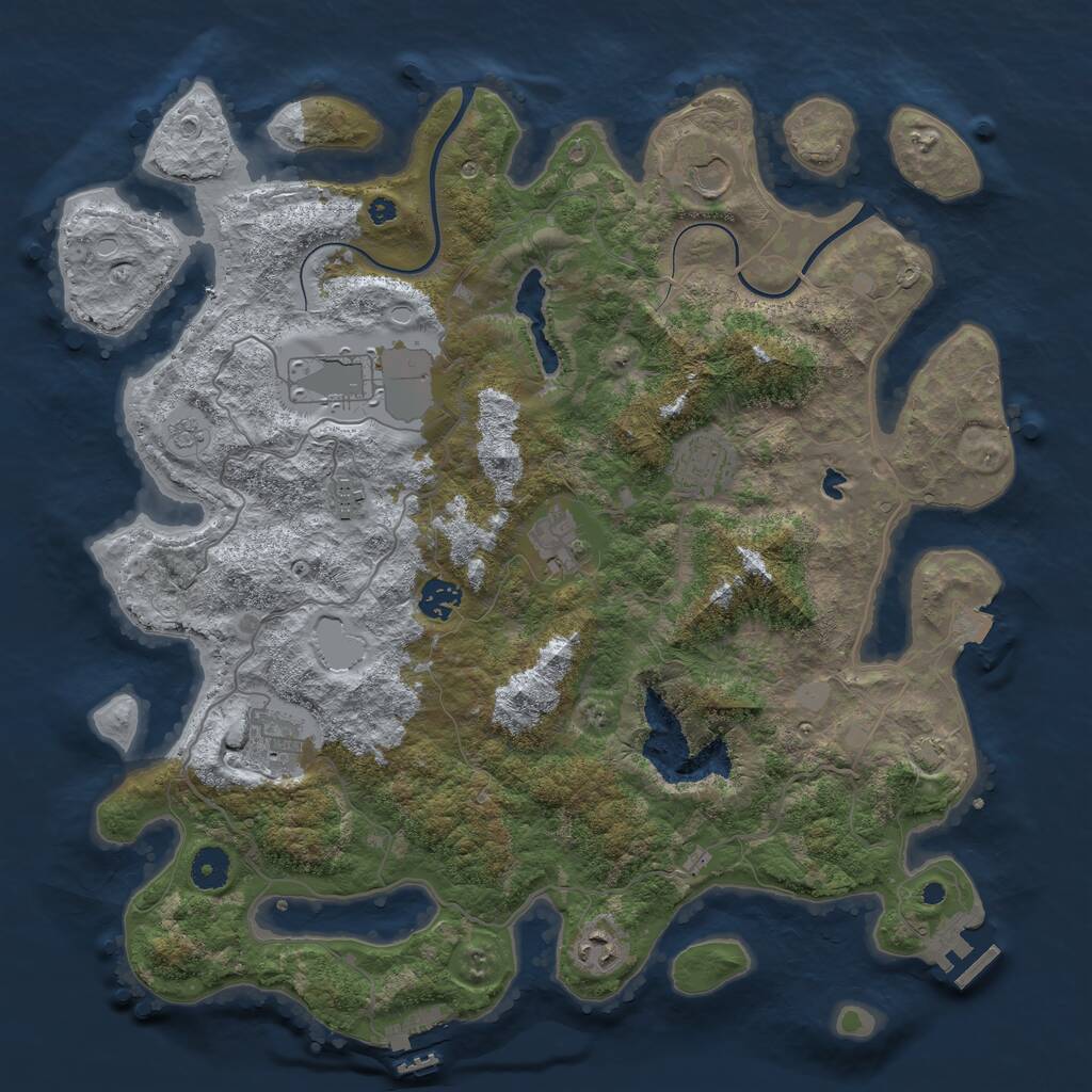 Rust Map: Procedural Map, Size: 4000, Seed: 146312768, 13 Monuments