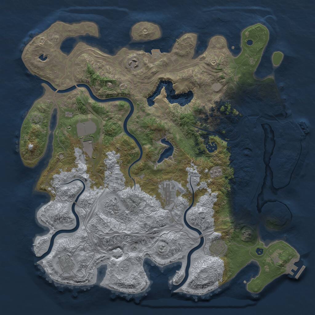 Rust Map: Procedural Map, Size: 4250, Seed: 1243604010, 14 Monuments