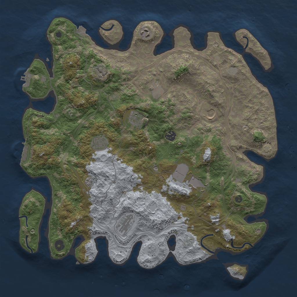 Rust Map: Procedural Map, Size: 4300, Seed: 14098775, 17 Monuments