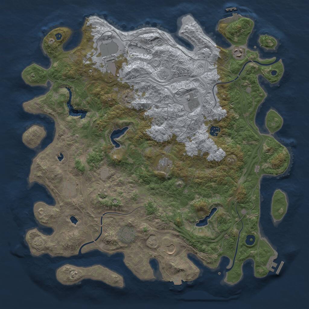 Rust Map: Procedural Map, Size: 4500, Seed: 214748365, 15 Monuments