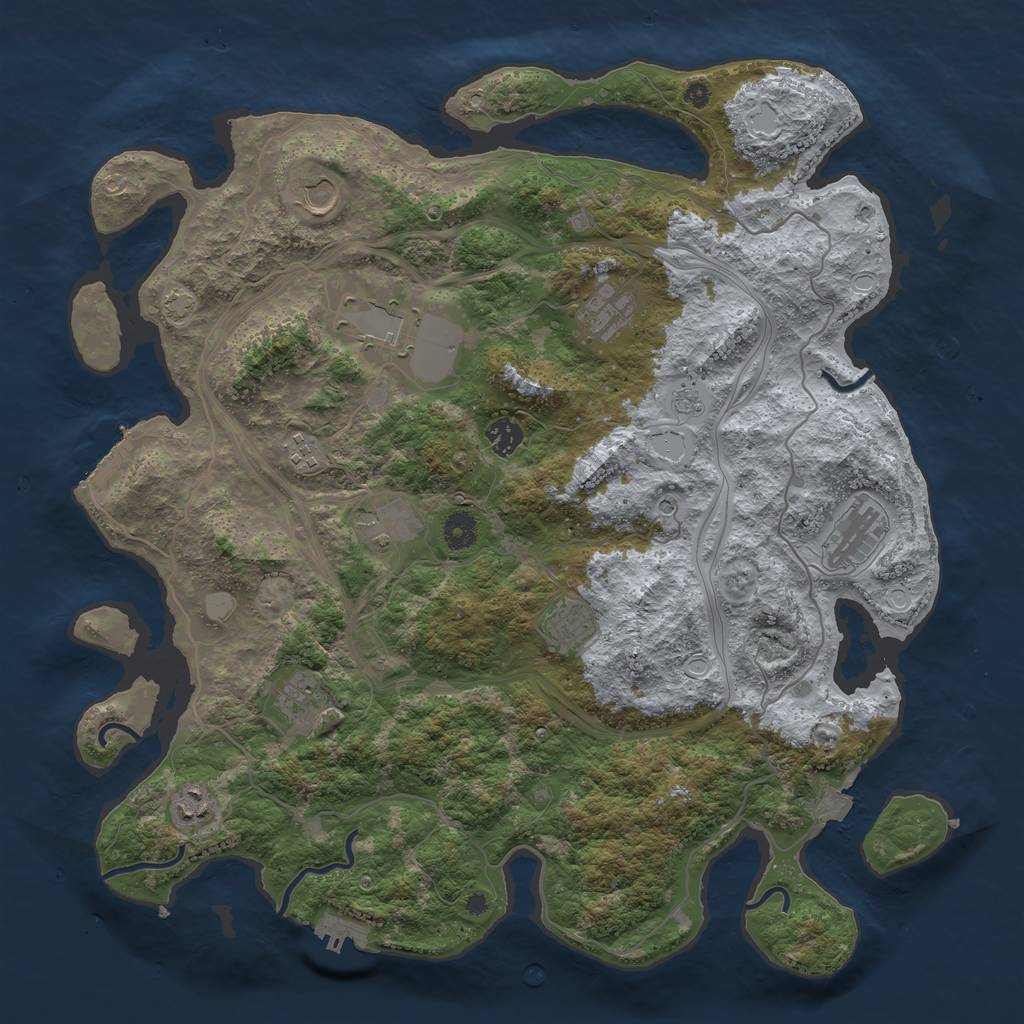 Rust Map: Procedural Map, Size: 4250, Seed: 28863, 18 Monuments