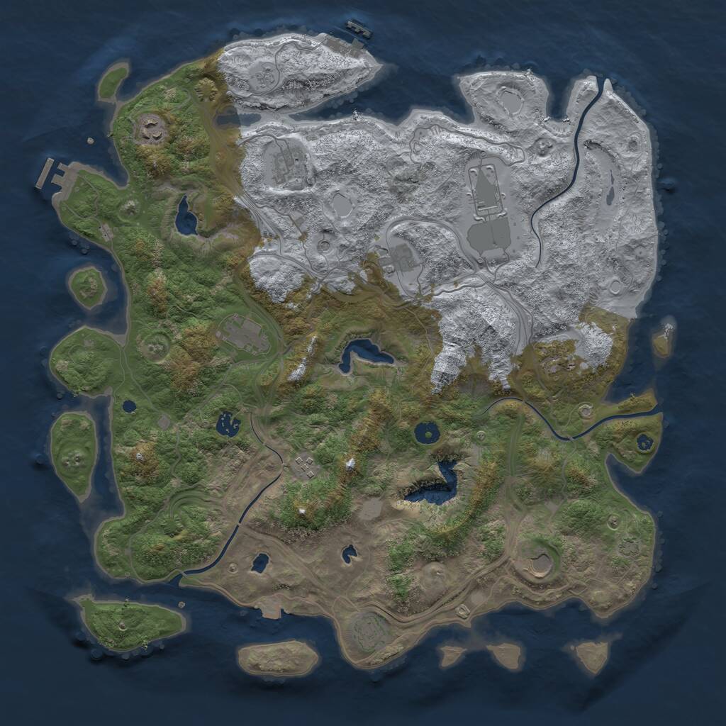 Rust Map: Procedural Map, Size: 4500, Seed: 48116413, 16 Monuments