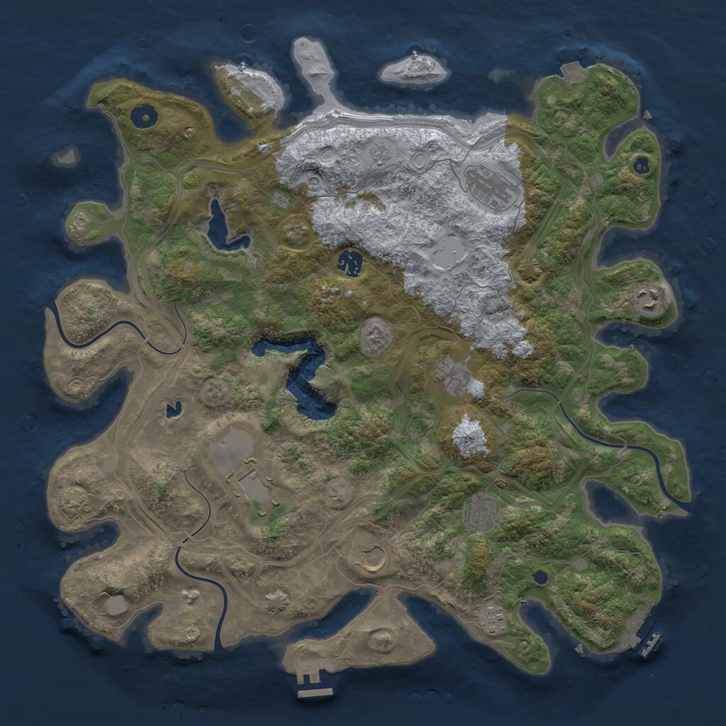 Rust Map: Procedural Map, Size: 4250, Seed: 1512421558, 14 Monuments