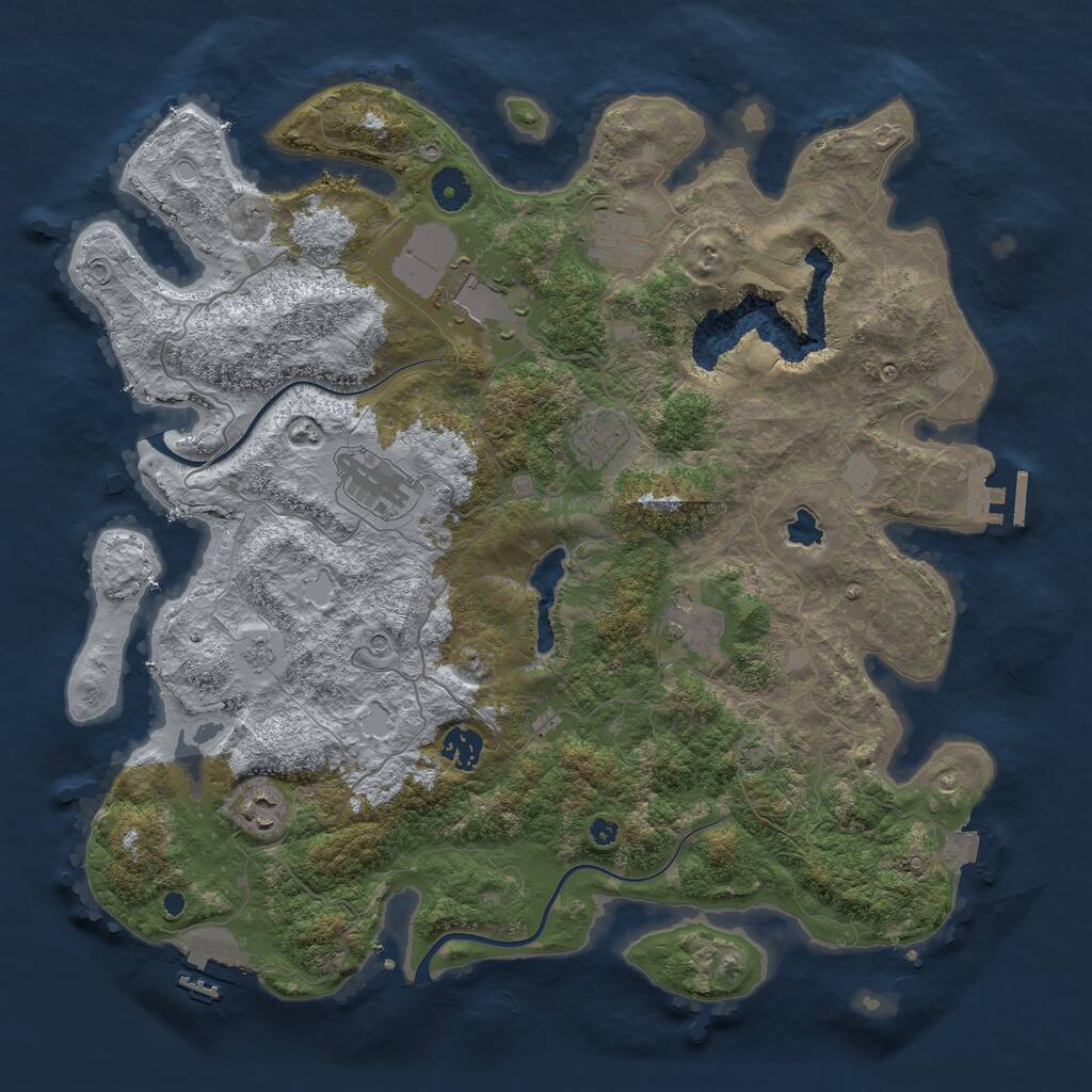 Rust Map: Procedural Map, Size: 4000, Seed: 767829476, 13 Monuments