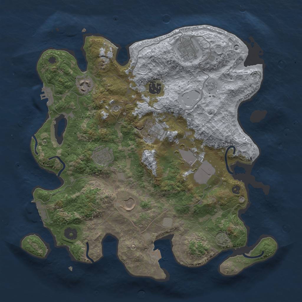 Rust Map: Procedural Map, Size: 3500, Seed: 556407769, 15 Monuments