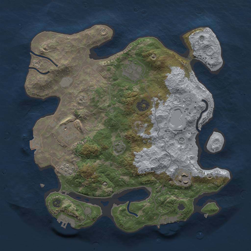 Rust Map: Procedural Map, Size: 3000, Seed: 1635054598, 12 Monuments