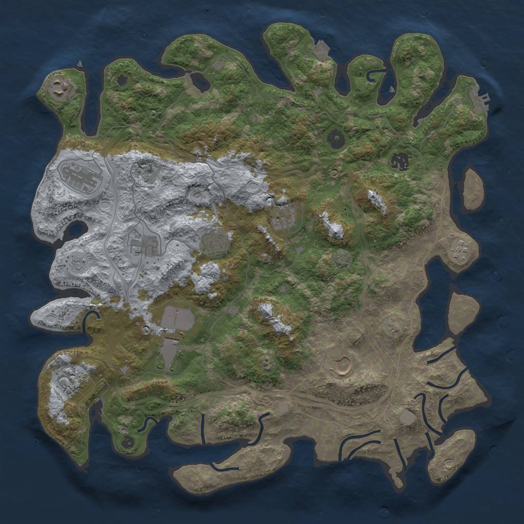 Rust Map: Procedural Map, Size: 4250, Seed: 483738577, 17 Monuments