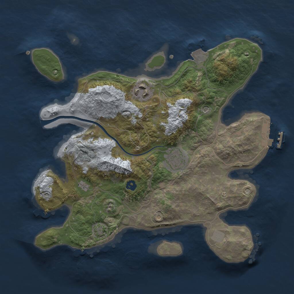 Rust Map: Procedural Map, Size: 2800, Seed: 123321, 6 Monuments