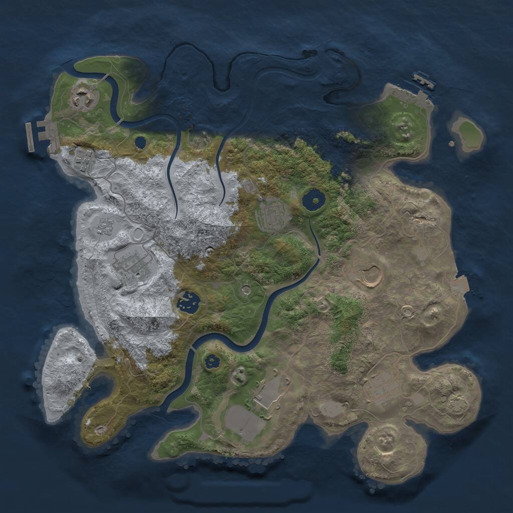 Rust Map: Procedural Map, Size: 3500, Seed: 88420, 14 Monuments
