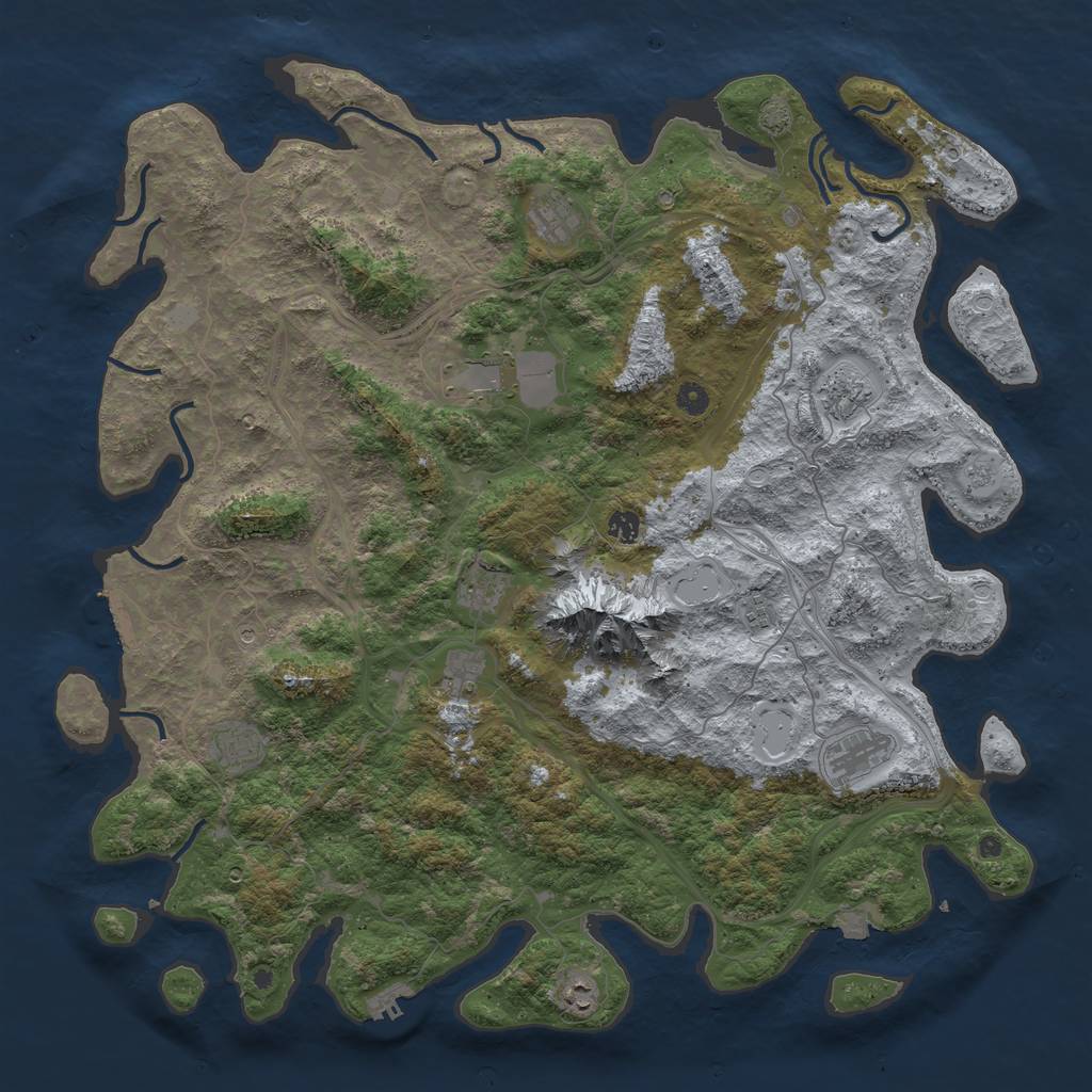 Rust Map: Procedural Map, Size: 5000, Seed: 1118920187, 18 Monuments