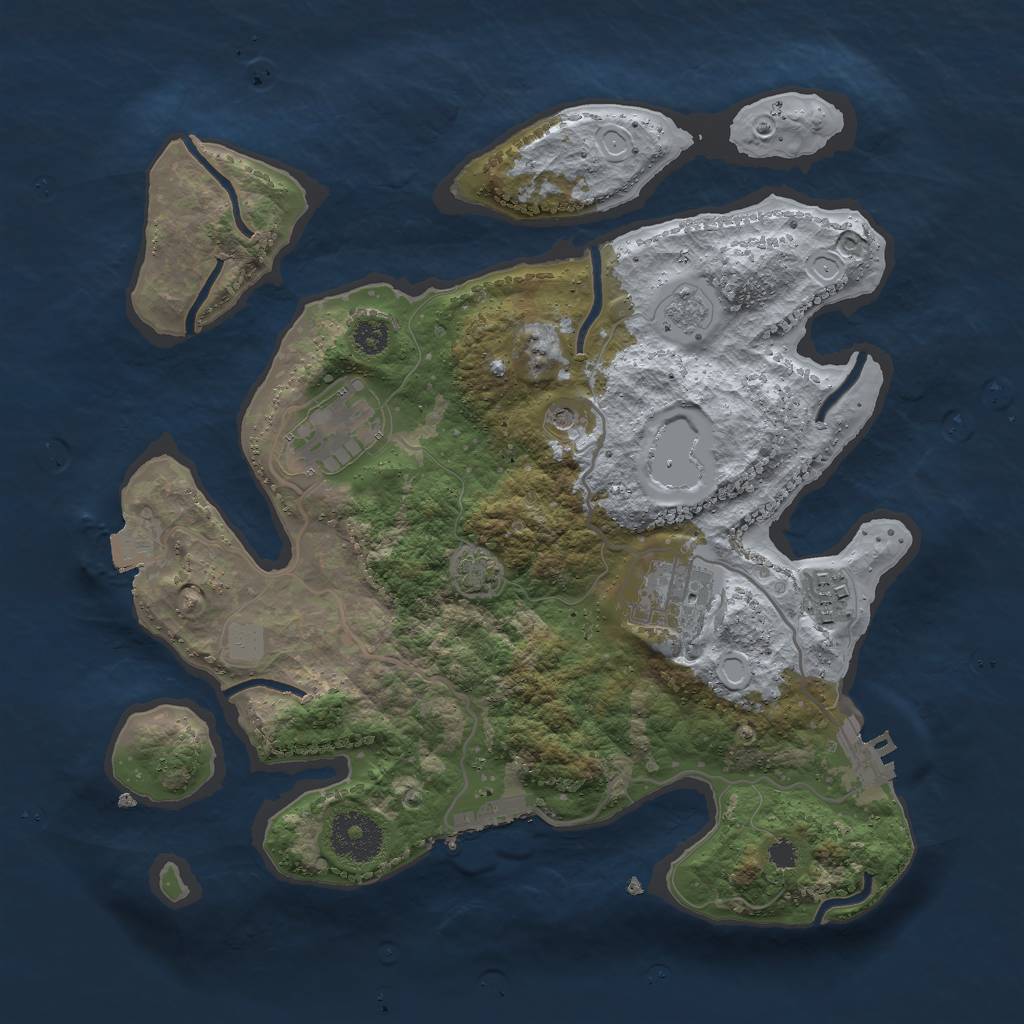 Rust Map: Procedural Map, Size: 3000, Seed: 1152427520, 11 Monuments