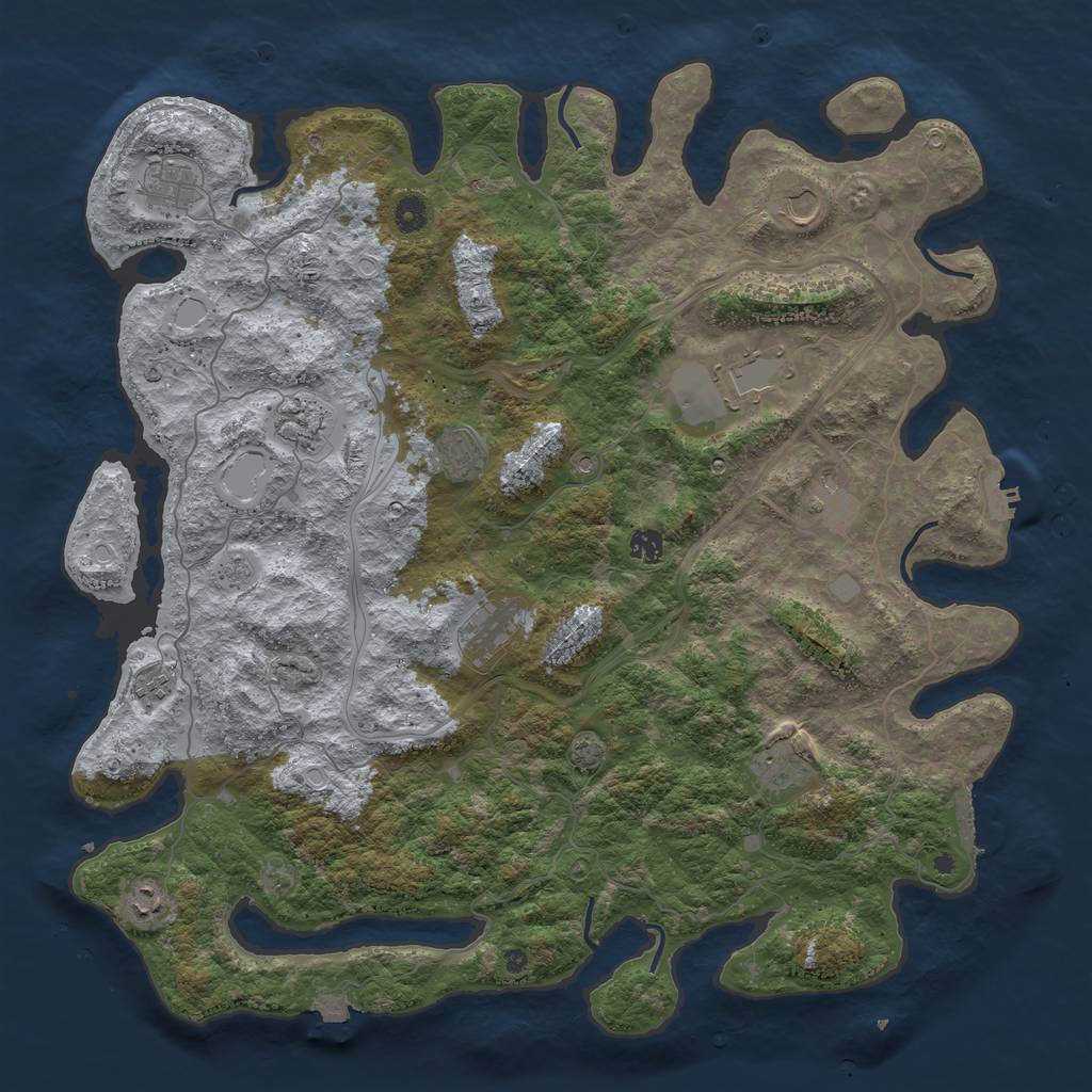 Rust Map: Procedural Map, Size: 4700, Seed: 443362634, 19 Monuments