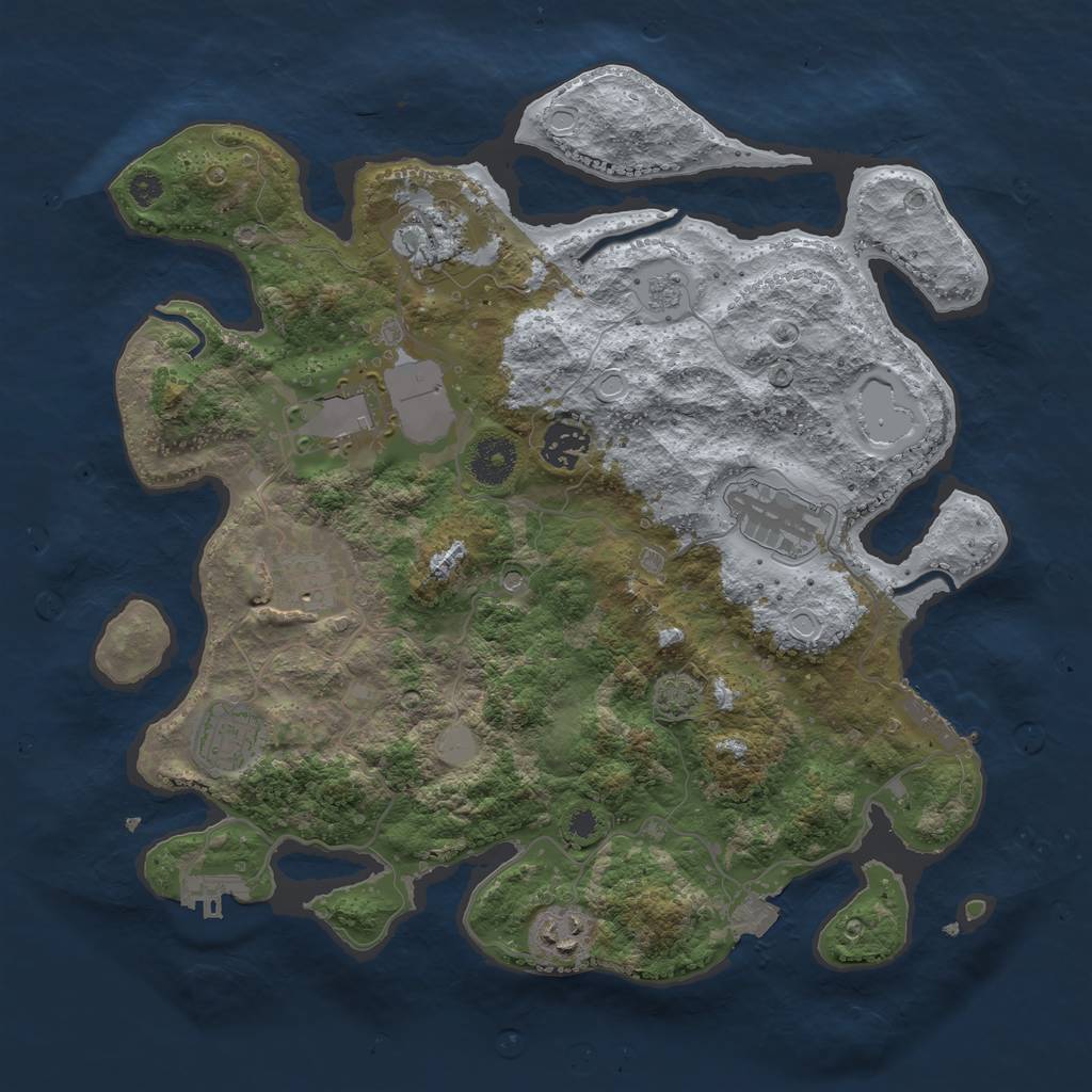 Rust Map: Procedural Map, Size: 3500, Seed: 679117317, 15 Monuments