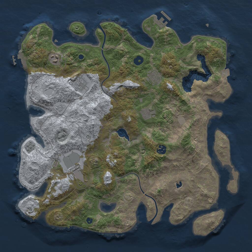 Rust Map: Procedural Map, Size: 4000, Seed: 210083430, 13 Monuments