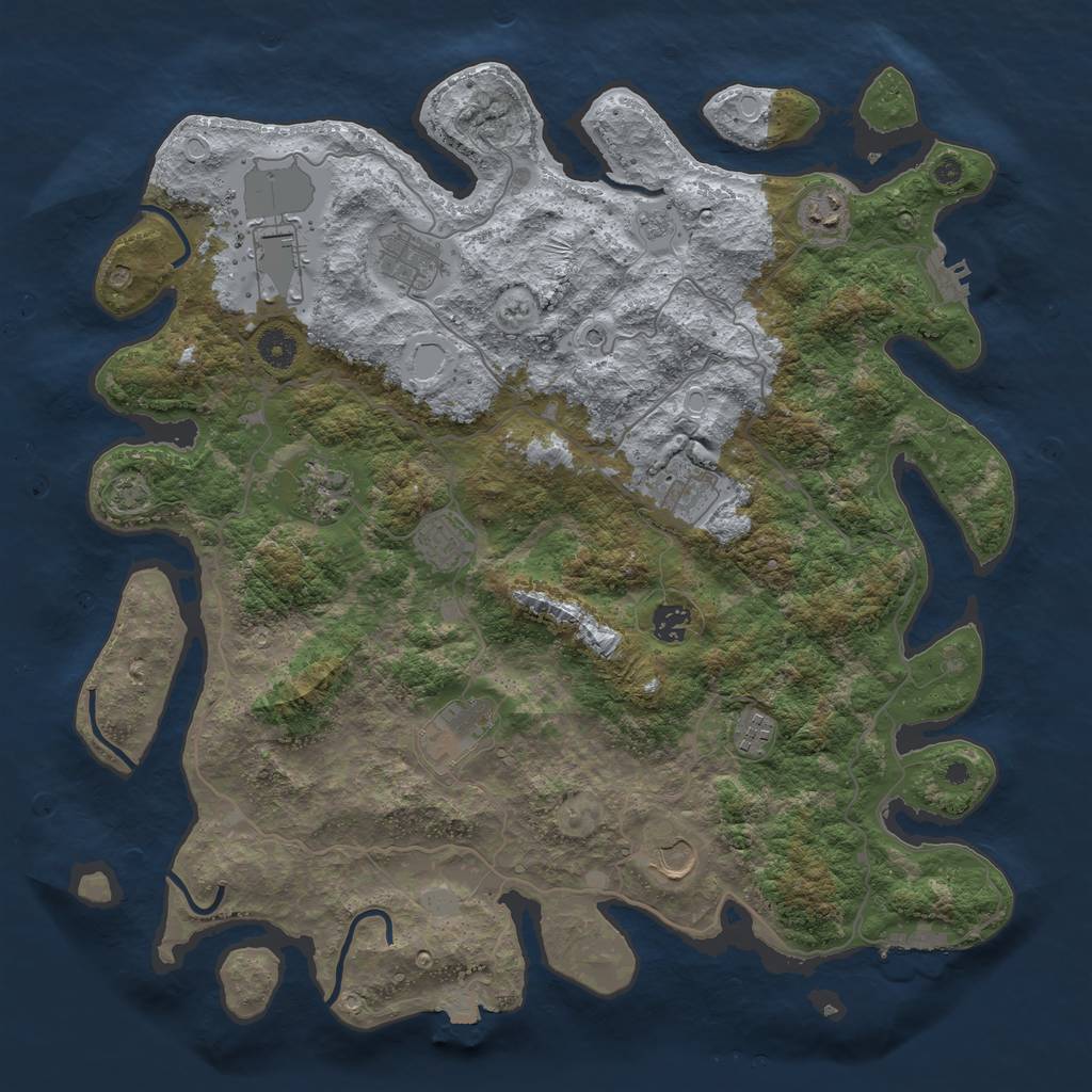 Rust Map: Procedural Map, Size: 4177, Seed: 1377, 18 Monuments