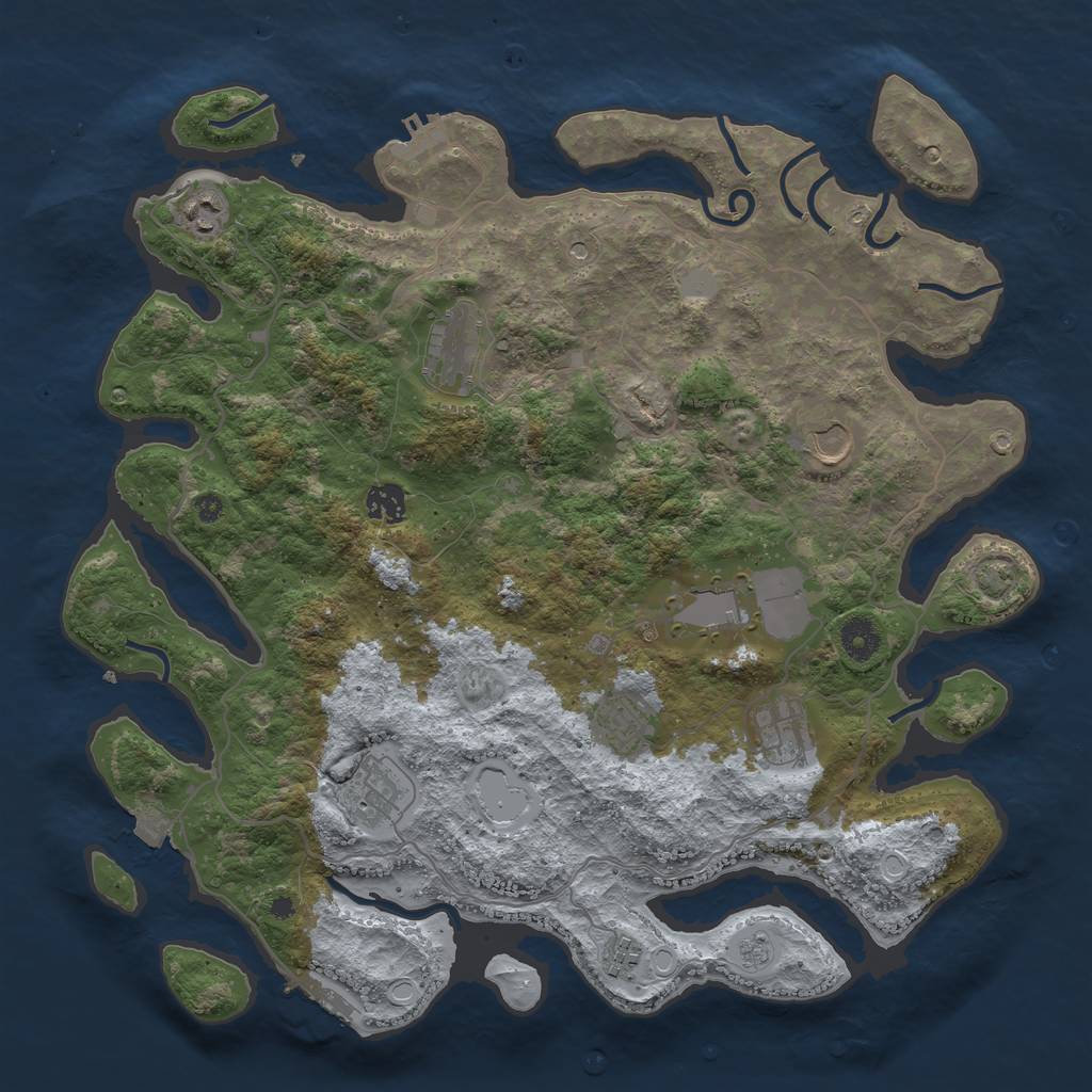 Rust Map: Procedural Map, Size: 4000, Seed: 1523065545, 17 Monuments