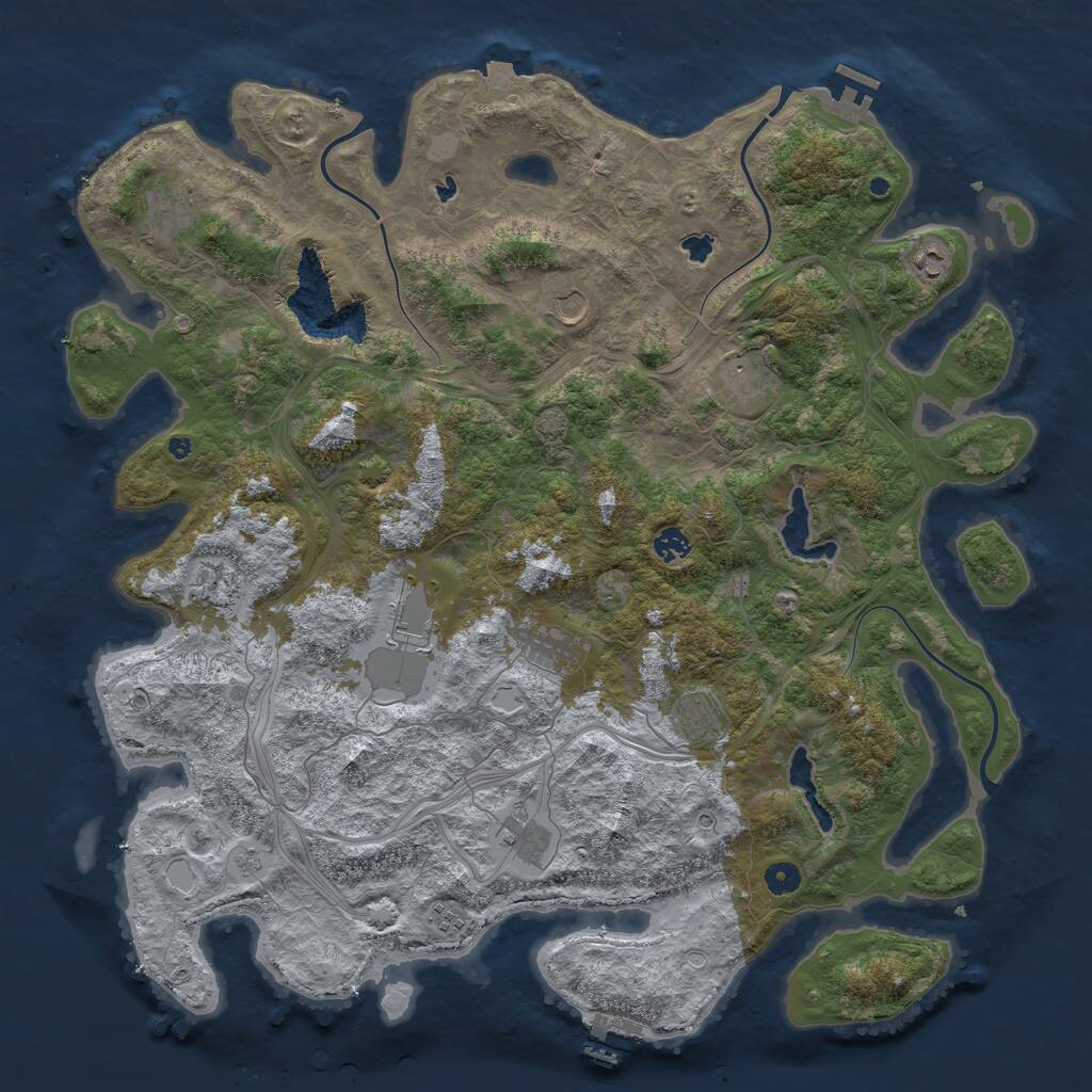 Rust Map: Procedural Map, Size: 4800, Seed: 1691580746, 17 Monuments